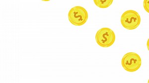 Download 4k animated falling coin sign dollar, 2d animation video footage for free