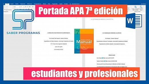 Portada normas APA 7 séptima edición | Saber Programas