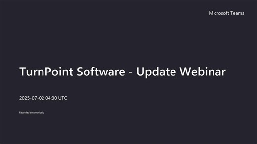 TurnPoint Software - Update Webinar