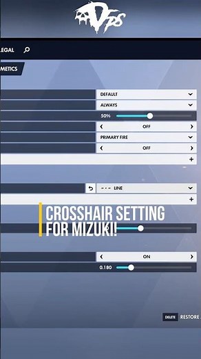 Crosshair Settings for Mizuki! #shorts #overwatch #overwatch2