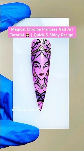 Magical Chrome Princess Nail Art Tutorial 👑✨ | Quick & Shiny Design!