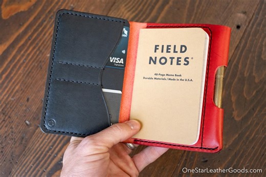 Field Notes Wallet With Pen Sleeve "park Sloper Senior" - Buttero Leather - Red / Black (PSS) - Etsy