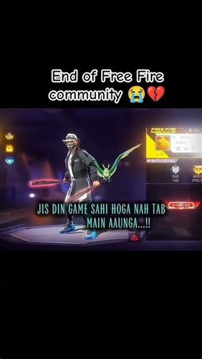 End of Free Fire community 😭💔(Day 1/30 challenge) #sad #viral #shorts #youtubeshorts #freefire #game
