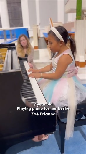 14K views · 1.5K reactions | 7-year-old a big smile at the end playing for her bestie. Zoë Erianna is practicing Arabesque by Burgmuller. #classical #classicalpiano #7yearsold #agt #agtauditions #talented #talentedmusicians #talentedkids #gifted #thegifted #childprodigy #zoëerianna #arabesque #burgmüller | Zoe Erianna | Facebook