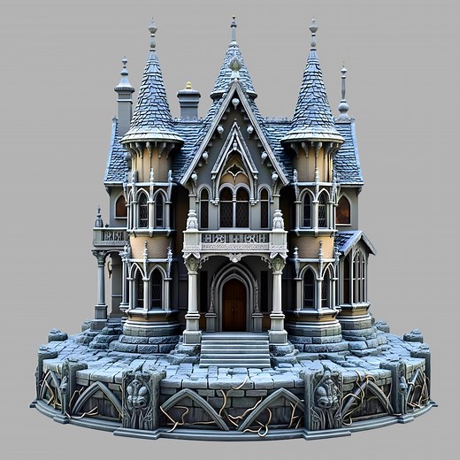 Gothic Mansion STL, Fantasy Manor House 3D Model, Dark Fantasy Diorama Terrain, Printable Gothic Castle (digital Download) - Etsy