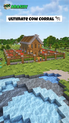 Arashy 12 on Instagram: "Minecraft Ultimate Cow Corral🐮 [Download in Patreon] ☀️Shaders:Complementary 🟢Version:1.21.8 📲Folow for more Download Includes: 🌎World[JAVA/BEDROCK] 📏Schematic[Litematica/WORLDEDIT] 📗Guide 2D & 3D 📄Material List #minecraft #Tutorial #viral #minecrafttutorial #minecrafttimelapse #minecrafthouses #minecraftbuilds #minecraftbuildings #minecraftsurvival #minecraftreels #minecraftideas"