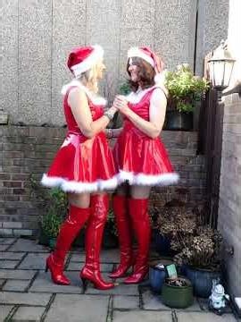 Red PVC Christmas Dress and Thigh Boots #AlisonThighBootBoy #I💕PVC