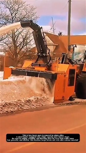 Powerful Snow Blower Loader Clears Streets in Seconds! #shorts