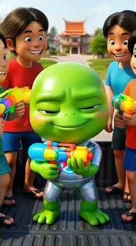 Alien Zorp's First Songkran Festival Goes Wrong! 😂 Ice Water Chaos #animation
