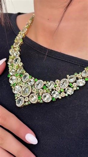 Some jewelry is beautiful. Some jewelry feels like art ✨ This enchanted green gemstone necklace by Le Vian layers mint julep quartz, pistachio diopside, green apple peridot, and forest green tsavorite for a fairytale-inspired color story. #LeVian #LuxuryJewelry #FineJewelry #GemstoneJewelry #StatementNecklace #GreenGemstones #JewelryTok #JewelryLovers #LuxuryStyle #HighJewelry