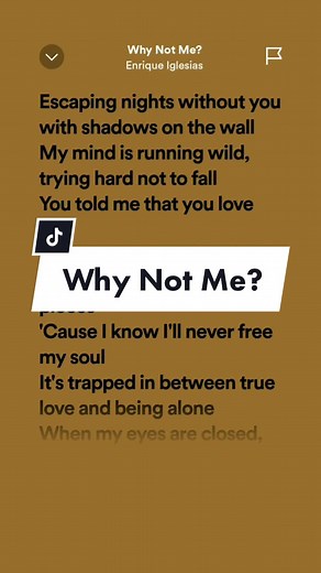 Why Not Me - Enrique Iglesias Song Lyrics