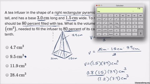 Volume word problems — Basic example