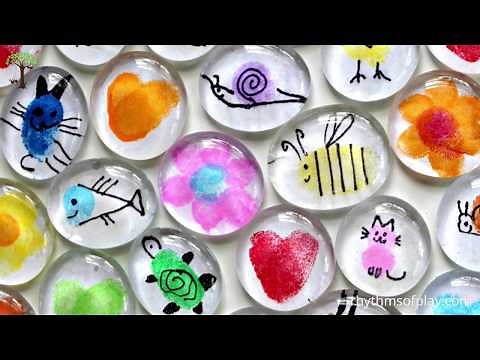 Fingerprint Art Glass Magnets Craft