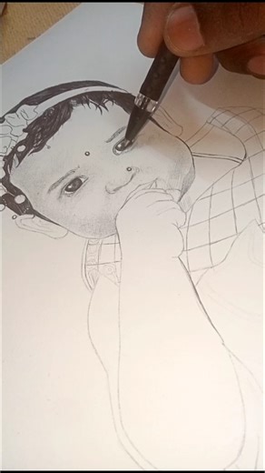 Realistic Baby Portrait with Ballpoint Pen! 🖋️✨ #Shorts #Art #Drawing