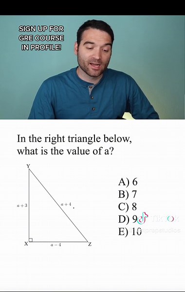 Solving Pythagorean Theorem on the GRE with Answer Options