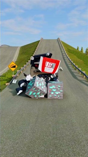 Lego Cars vs. Minecraft Diamond Block