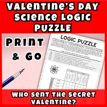 Valentine's Day Science Logic Puzzle Middle School Printable Bell Ringer Secret