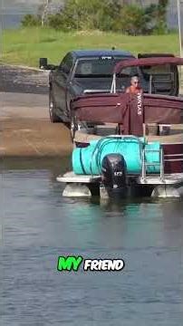 Pontoon Boat Launch Fail! Fighting Wind & Losing Control! #shorts