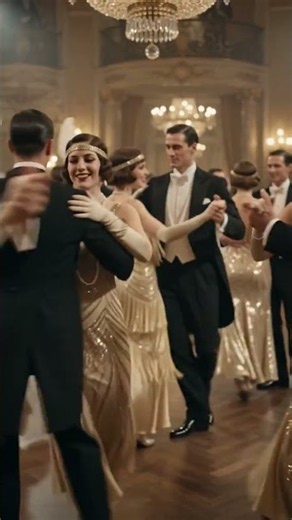 An elegant 1920s ballroom filled with dancing couples, a sweeping #edwardian #georgeii #regencyera