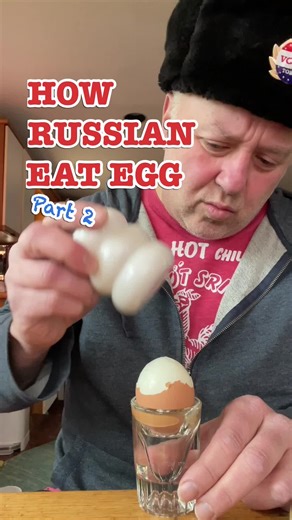 Russian Style Egg Breakfast: Soviet Dad Eating Techniques