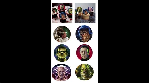 Edible Halloween Cake Decorations, Classic Horror Movie Monsters, Cupcake Cake Toppers, Edible Cake Decorations, Halloween Decor, Spooky - Etsy