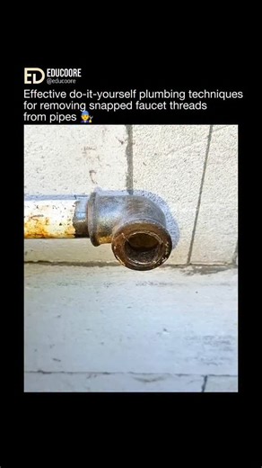 Edu Coore on Instagram: "the creator( via: @simple_creative22 ) is demonstrating a clever DIY plumbing hack to remove a broken threaded pipe from inside a fitting (likely a galvanized or PVC elbow). When a pipe snaps off flush at the joint, there is no surface left to grip with a standard wrench. To solve this, the creator uses a technique involving a bolt or a makeshift internal extractor tool—in this specific shot, they are using a pair of adjustable wrenches or pliers and a metal rod/rebar as