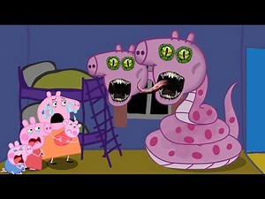 Zombie Apocalypse, The Two-headed zombie snake attacks Peppa in the bedroom | Peppa Funny Animation