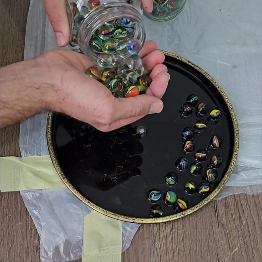 Resin Tray Making😍 (Using Glass Marbles)