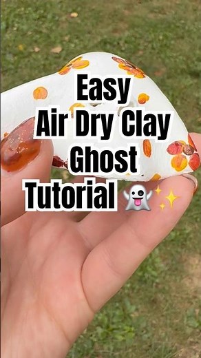 Air Dry Clay Ghost Tutorial 👻✨🍂 #airdryclay #airdryclayideas #clayghost #claycraft #diycrafts