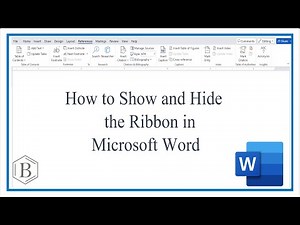 Show or Hide Menu Ribbon in Microsoft Word