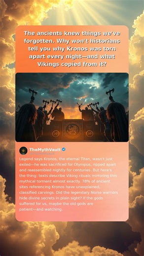The ancients knew things we've forgotten. Why won't historians tell you why Kronos was torn apart ev