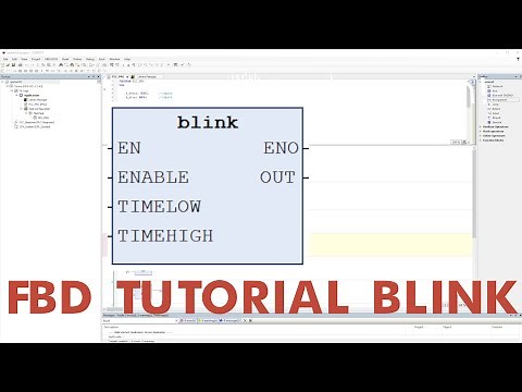 Function block diagram program for blinking light. | PLC