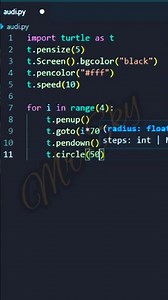 Python Turtle Graphics - Audi Car Logo #python #shorts #programming