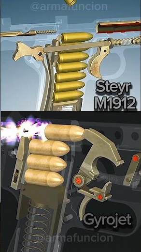 Steyr M1912 vs Gyrojet 🚀⚔️ | Old Steel vs Rocket Power | ¿Quién gana? 🤯 #armafuncion #usa