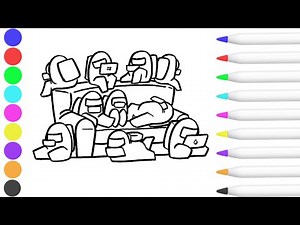 Among Us Coloring Pages For Kids | How To Draw And Paint | Colouring Pages for Kids