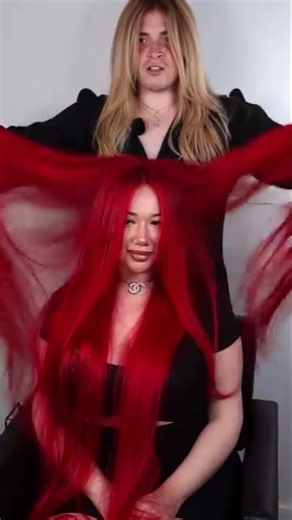 HER HAIR IS DOWN TO HER KNEES !! This has to be the LONGEST HAIR I’ve ever worked on and was it...