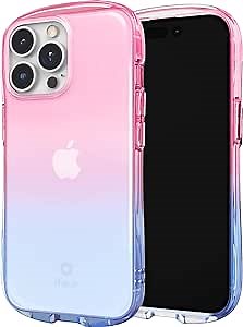 iFace Ombre Clear Case with Grip for iPhone 14 Pro Max (6.7") [Look in “Lolly” Series] Shockproof Transparent Fade Color Protective Cover [Drop Tested] [Wireless Charging Compatible] - Peach Sapphire