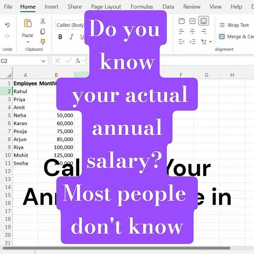 Calculate Your Annual Salary in Excel in 5 Seconds 🤯