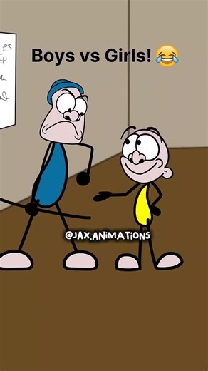 boys vs girls ! 😅🤣 jax animations #jaxanimations #flipaclip #funyyanimation