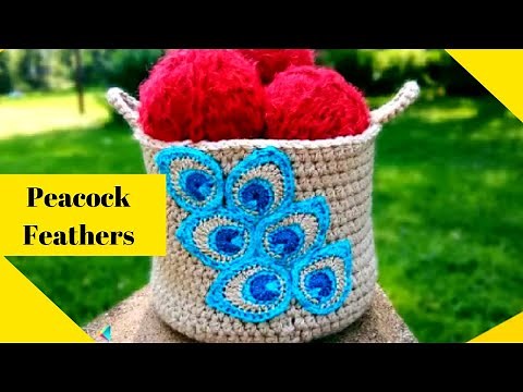 How to Crochet a Peacock Feather Basket | QUICK & EASY