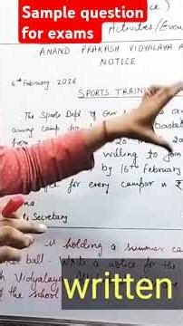 बच्चों Sample question for exams 👍 Do practice of notice writing/ writing section skills strong करो