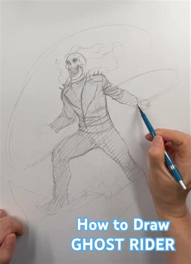 How to Draw Ghost Rider #frankchoartist #ghostrider #skull #drawing #sketch #comicart #art #marvel