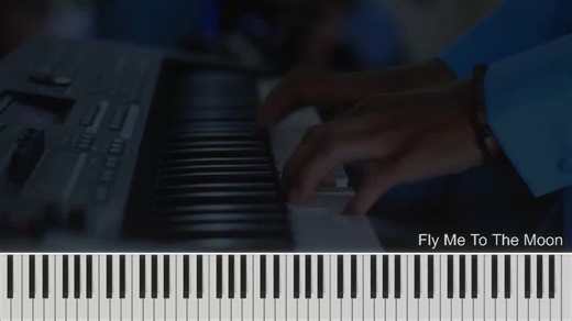 Fly Me To The Moon - Frank Sinatra #tutorial #piano #flymetothemoon #franksinatra #jazz #jazztok #fyp #easypiano