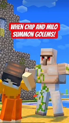 when the 2 minecraft players summon Golems...