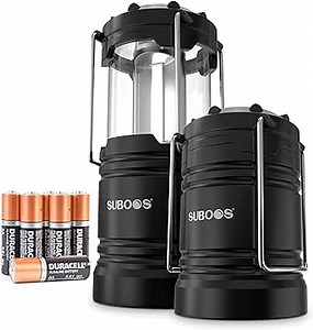 SUBOOS Camping Lanterns for Power Outages [2 Pack] - 2X Brighter LED Battery Lantern with Magnetic Base and Foldable Hook, Portable Camping Lamp for Hurricane, Emergency, Indoor and Survival Supplies