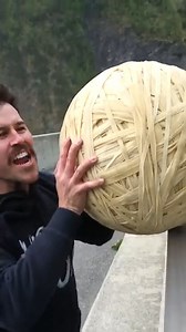 WORLD RECORD Bounce? Giant Rubber Band Ball 165m Drop | How Ridiculous