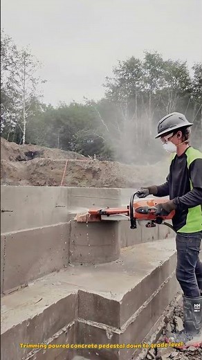 How This Handheld Cutoff Saw Machine Cuts Cured Concrete to Level Pedestal Columns