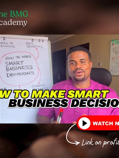 HOW TO MAKE SMART BUSINESS DECISIONS (Course) ✅ Learn how to make confident, strategic, and high-impact decisions that give you advantages in business, especially when the stakes are high. ___________ In business, your ability to make smart decisions can mean the difference between success and struggle. Yet, many entrepreneurs delay decisions, make emotional or rushed choices, or rely on gut instinct without clear thinking, and end up paying for it later. Every day, you will need to make decisio