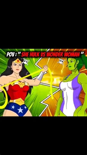 SHE HULK vs WONDER WOMAN....☠️ ll #skulledit #anime #fanmade #shorts