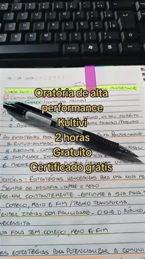 Curso Gratuito de Oratória de Alta Performance na Plataforma Kultivi